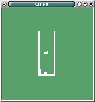 The emulator running a Tetris game